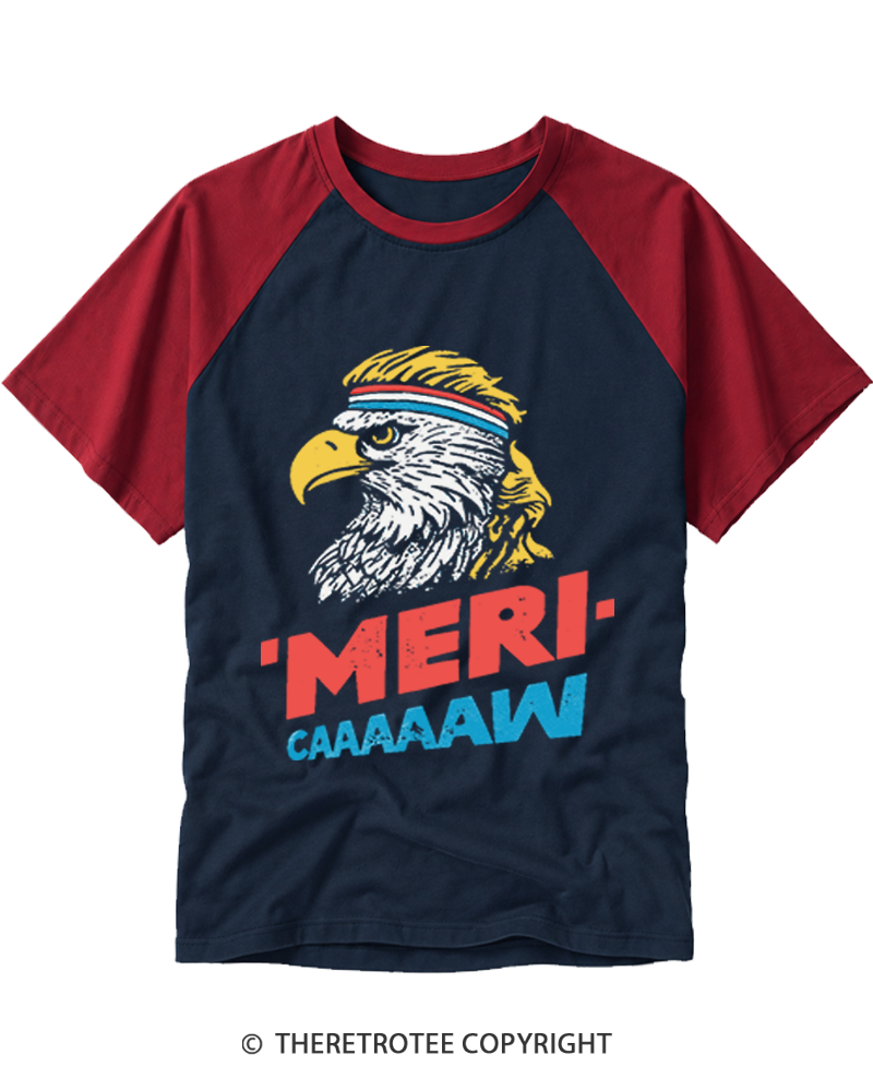 TheRetroTee Meri-caaaaaw Raglan Baseball T-Shirt