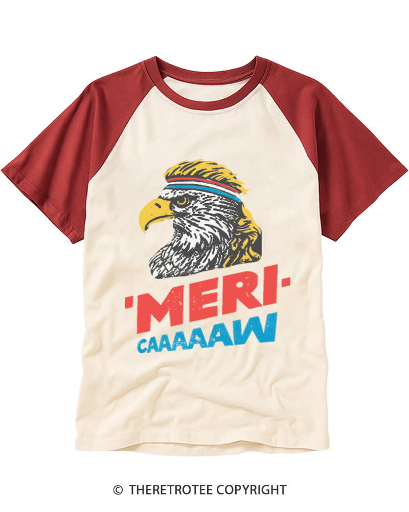 TheRetroTee Meri-caaaaaw Raglan Baseball T-Shirt
