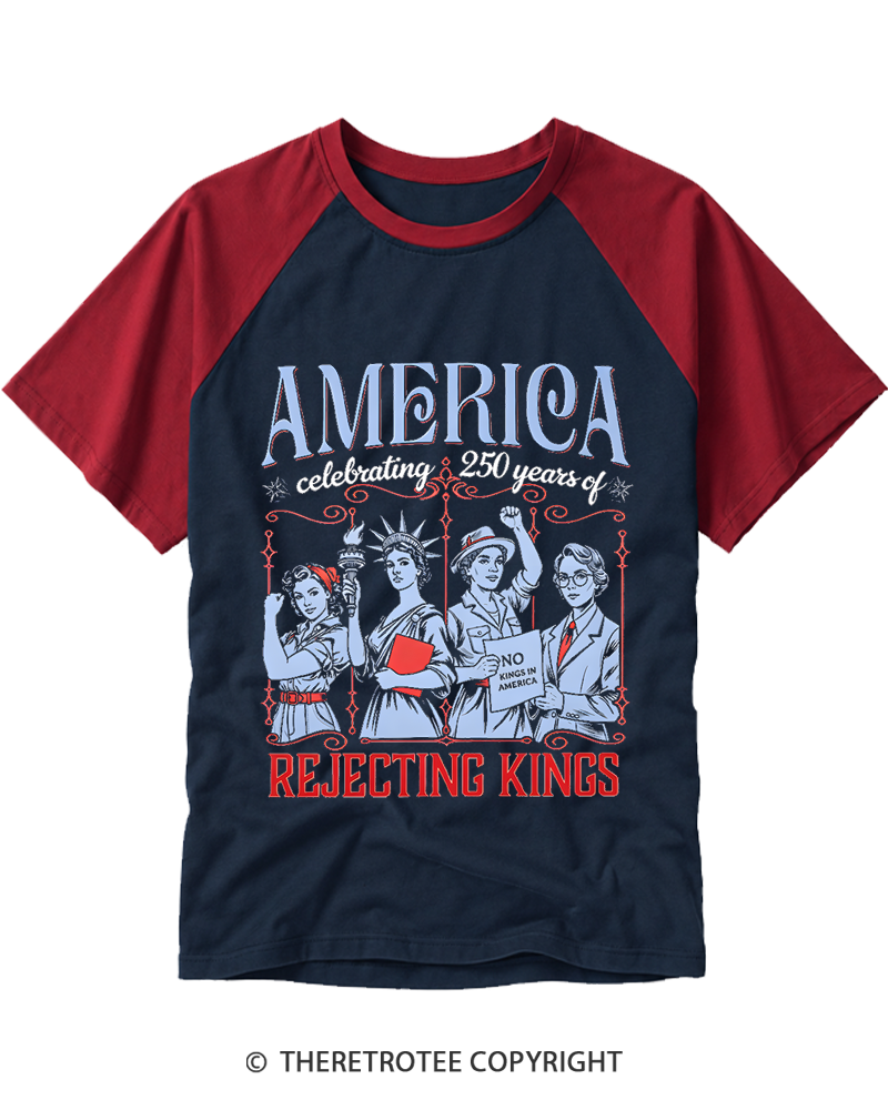 TheRetroTee Patriotic Feminist Raglan Baseball T-Shirt