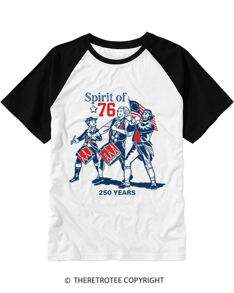TheRetroTee The Spirit of 1776 Raglan Baseball T-Shirt
