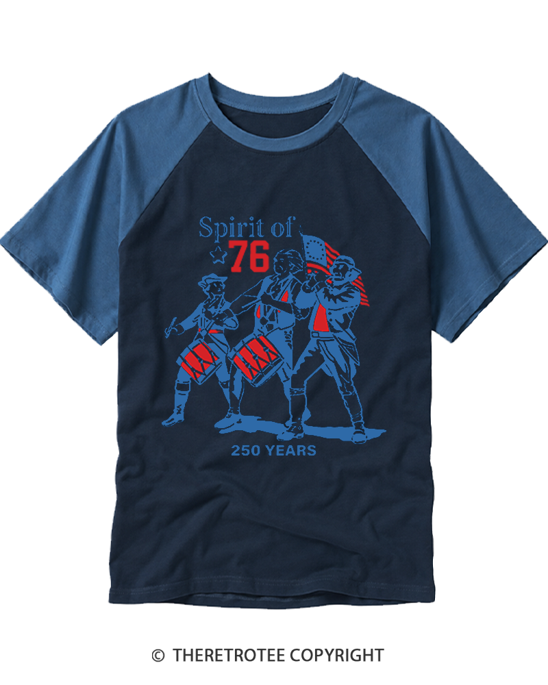 TheRetroTee The Spirit of 1776 Raglan Baseball T-Shirt