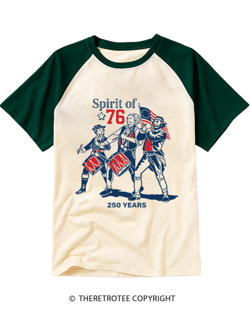 TheRetroTee The Spirit of 1776 Raglan Baseball T-Shirt