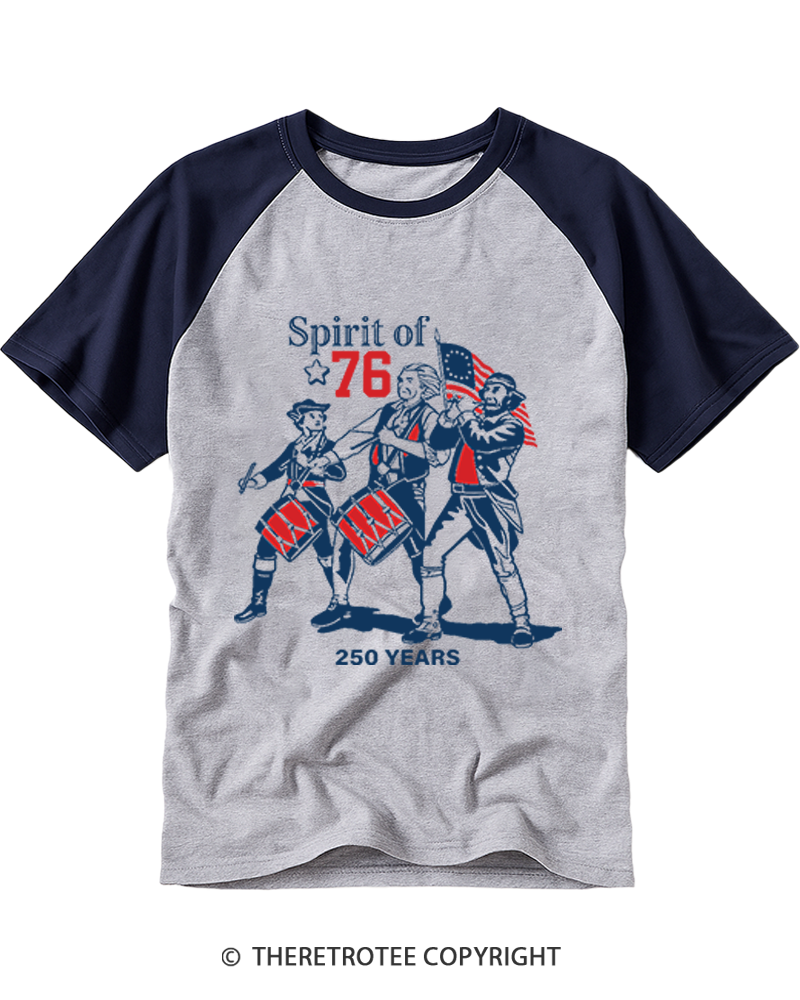 TheRetroTee The Spirit of 1776 Raglan Baseball T-Shirt