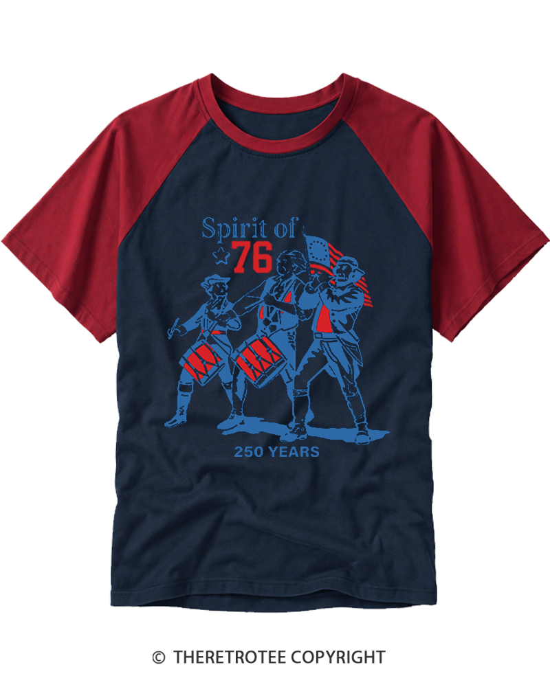 TheRetroTee The Spirit of 1776 Raglan Baseball T-Shirt