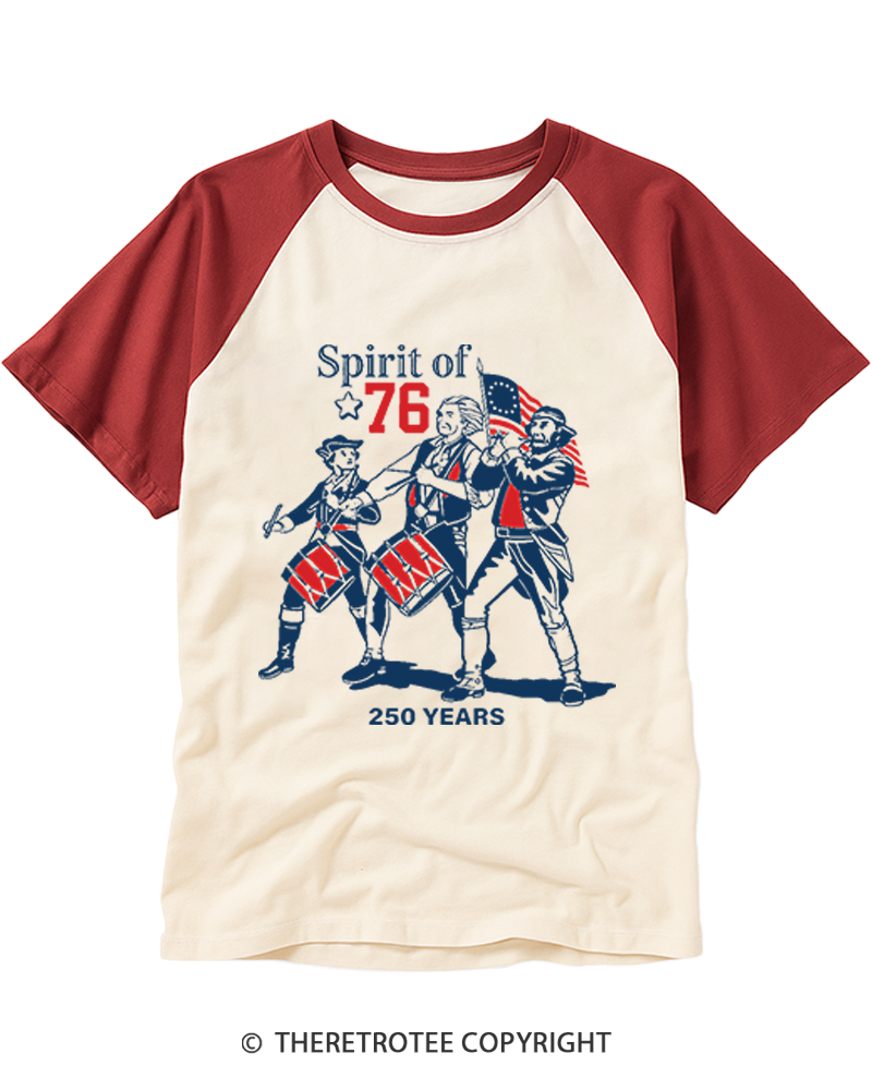 TheRetroTee The Spirit of 1776 Raglan Baseball T-Shirt