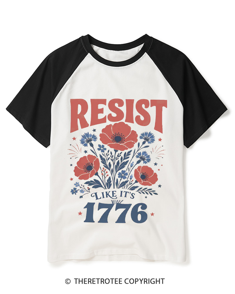 TheRetroTee Resist Like It's 1776 Raglan Baseball T-Shirt
