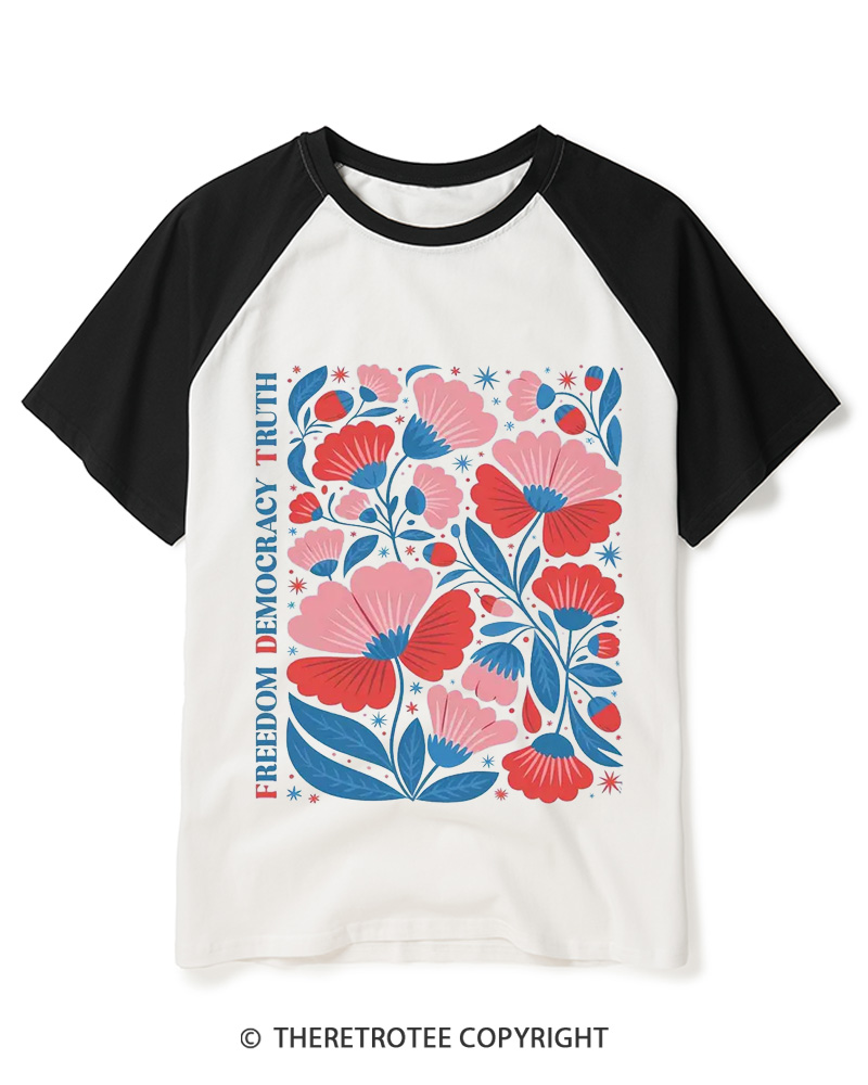 TheRetroTee Resistance Is Patriotic 1776 Raglan Baseball T-Shirt