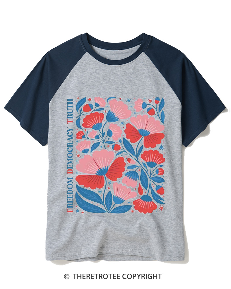 TheRetroTee Resistance Is Patriotic 1776 Raglan Baseball T-Shirt
