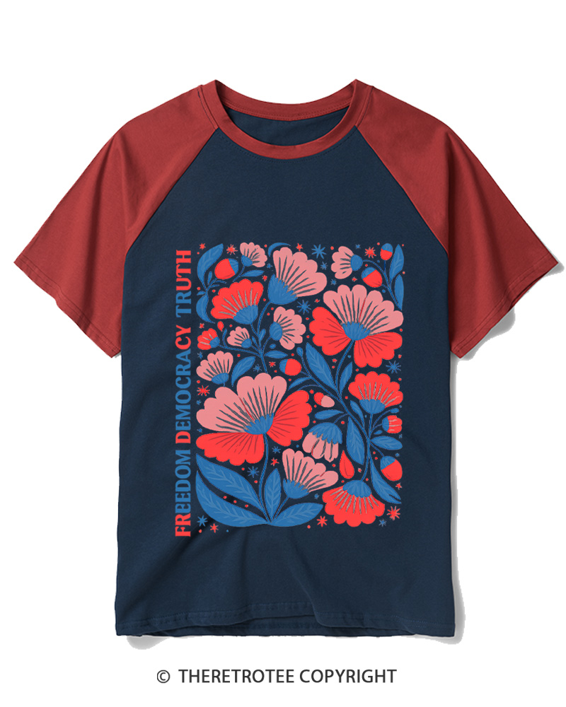 TheRetroTee Resistance Is Patriotic 1776 Raglan Baseball T-Shirt
