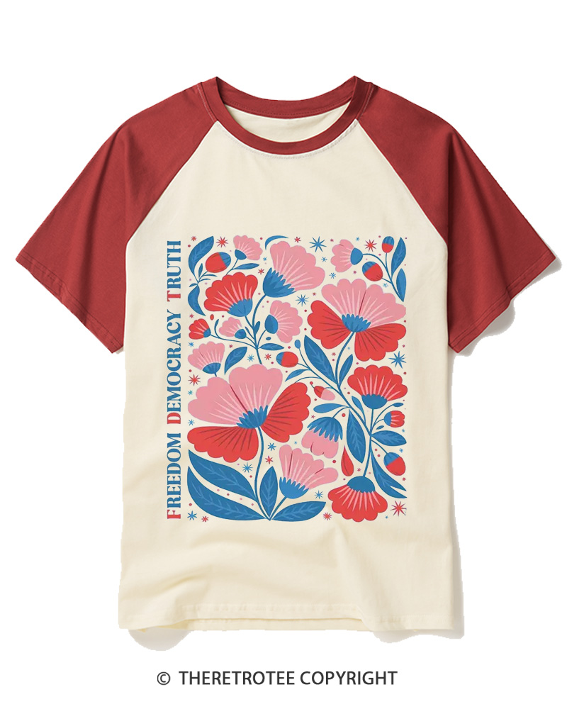 TheRetroTee Resistance Is Patriotic 1776 Raglan Baseball T-Shirt