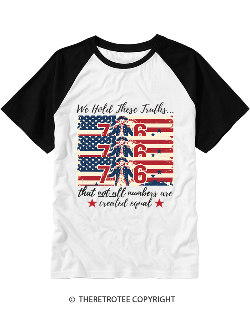 TheRetroTee Funny 7- 6 History Teacher George Washington Raglan Baseball T-Shirt