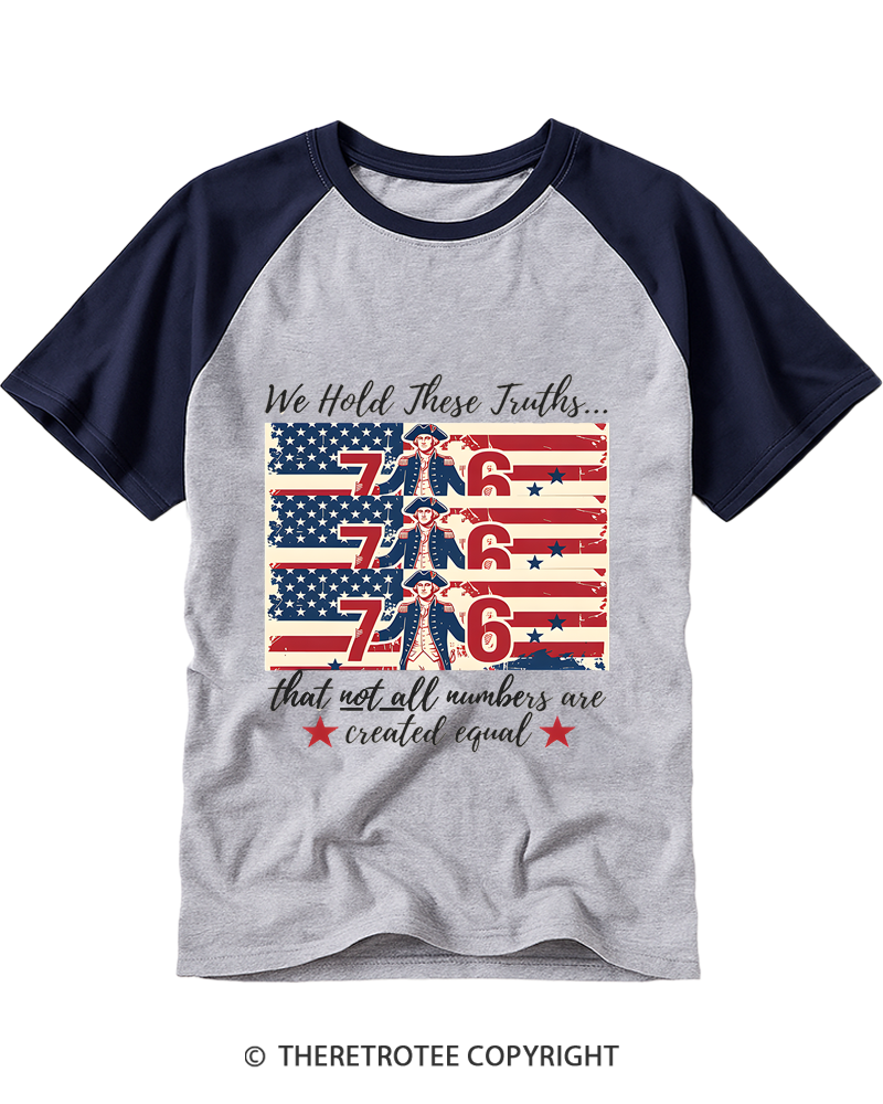 TheRetroTee Funny 7- 6 History Teacher George Washington Raglan Baseball T-Shirt