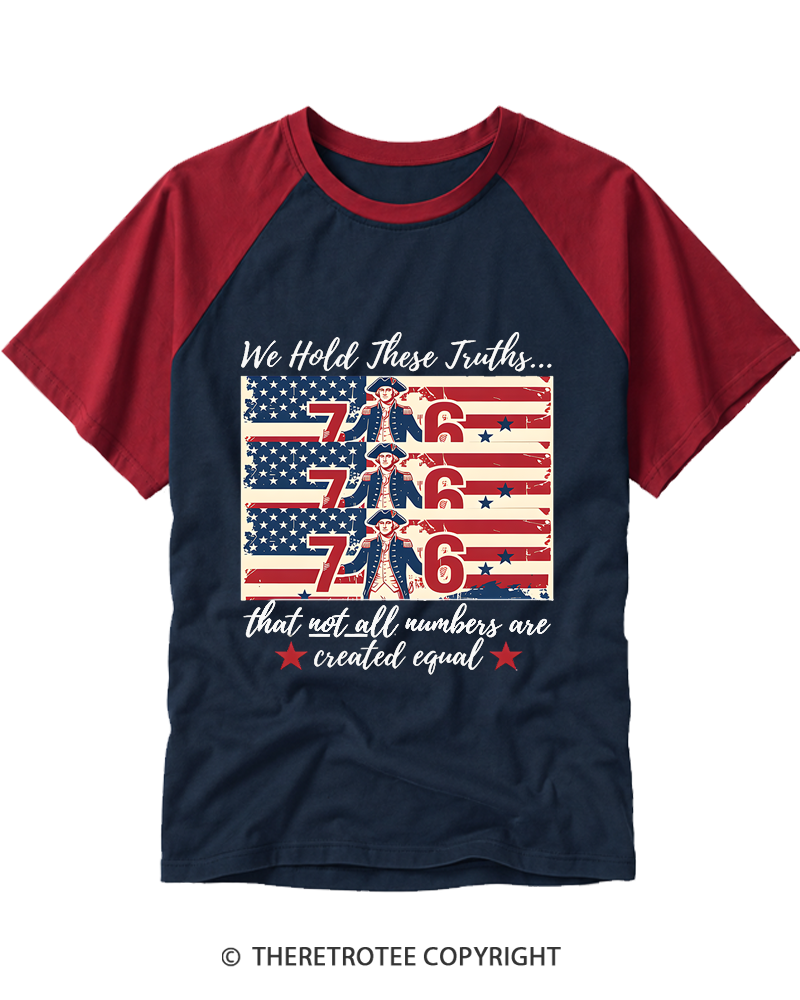 TheRetroTee Funny 7- 6 History Teacher George Washington Raglan Baseball T-Shirt