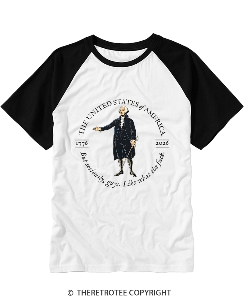 TheRetroTee George Washington WTF Raglan Baseball T-Shirt