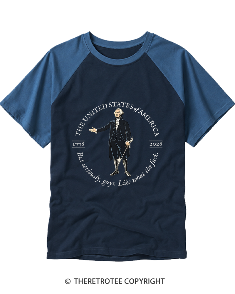TheRetroTee George Washington WTF Raglan Baseball T-Shirt
