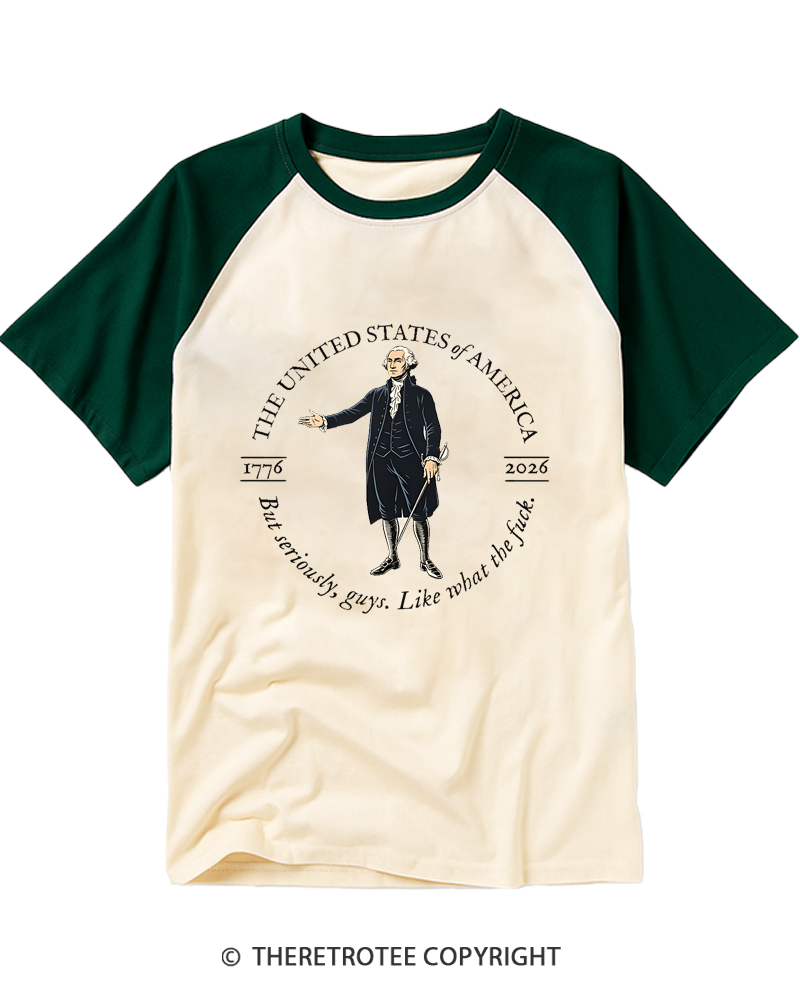 TheRetroTee George Washington WTF Raglan Baseball T-Shirt