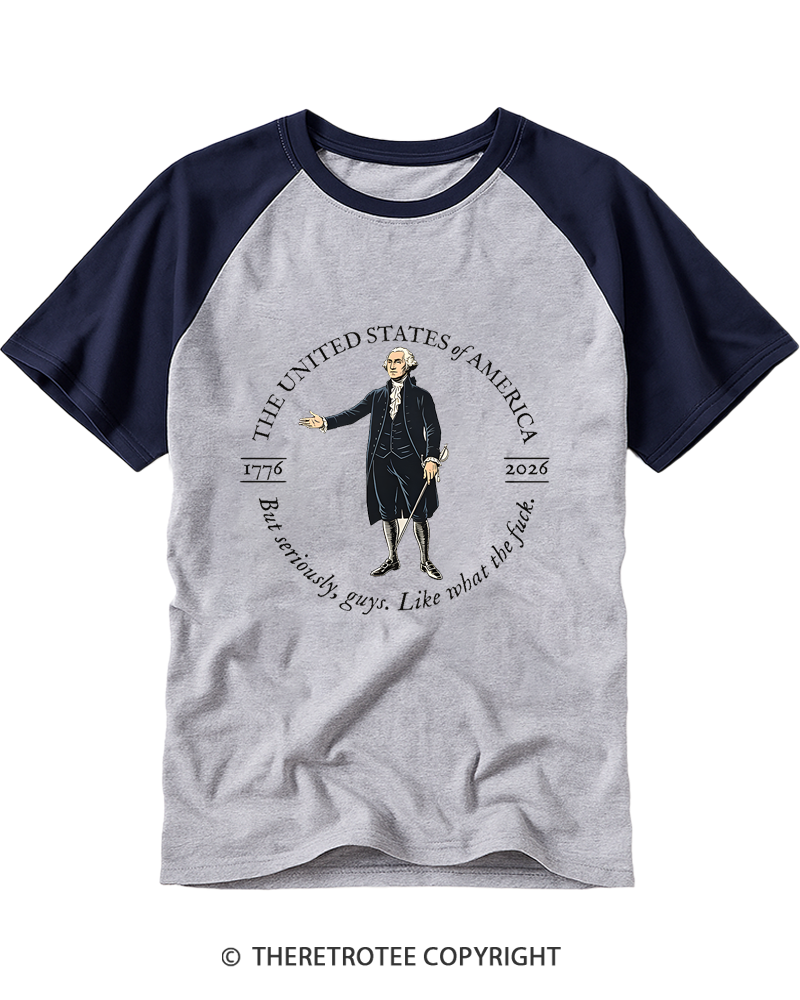 TheRetroTee George Washington WTF Raglan Baseball T-Shirt