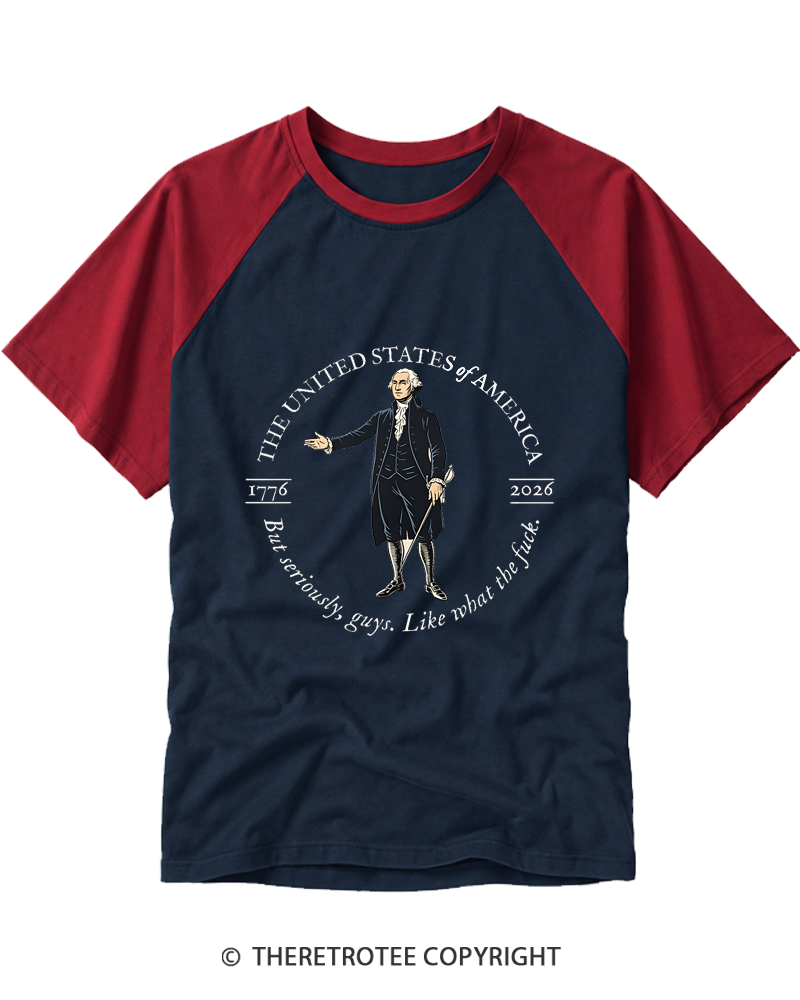 TheRetroTee George Washington WTF Raglan Baseball T-Shirt