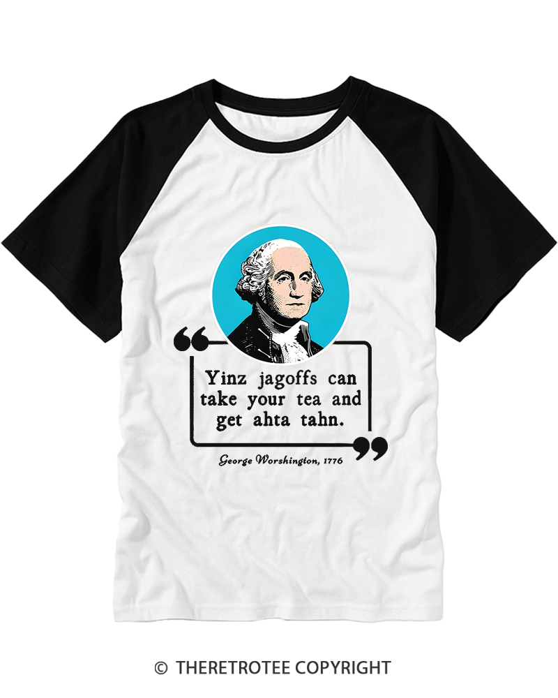 TheRetroTee George Worshington Quote Raglan Baseball T-Shirt