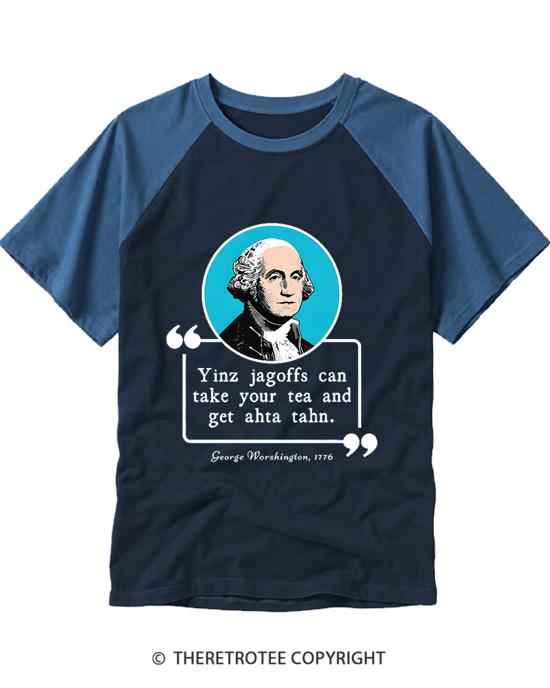 TheRetroTee George Worshington Quote Raglan Baseball T-Shirt