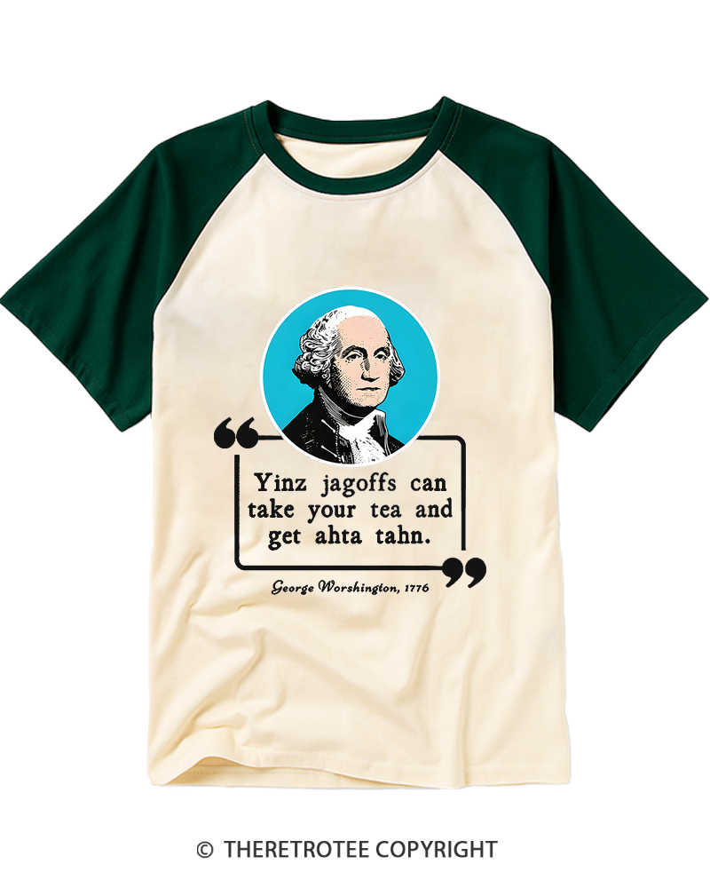 TheRetroTee George Worshington Quote Raglan Baseball T-Shirt