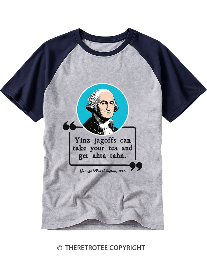 TheRetroTee George Worshington Quote Raglan Baseball T-Shirt