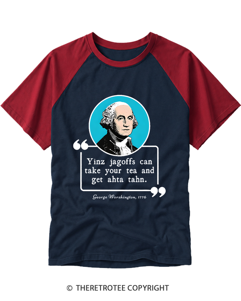 TheRetroTee George Worshington Quote Raglan Baseball T-Shirt