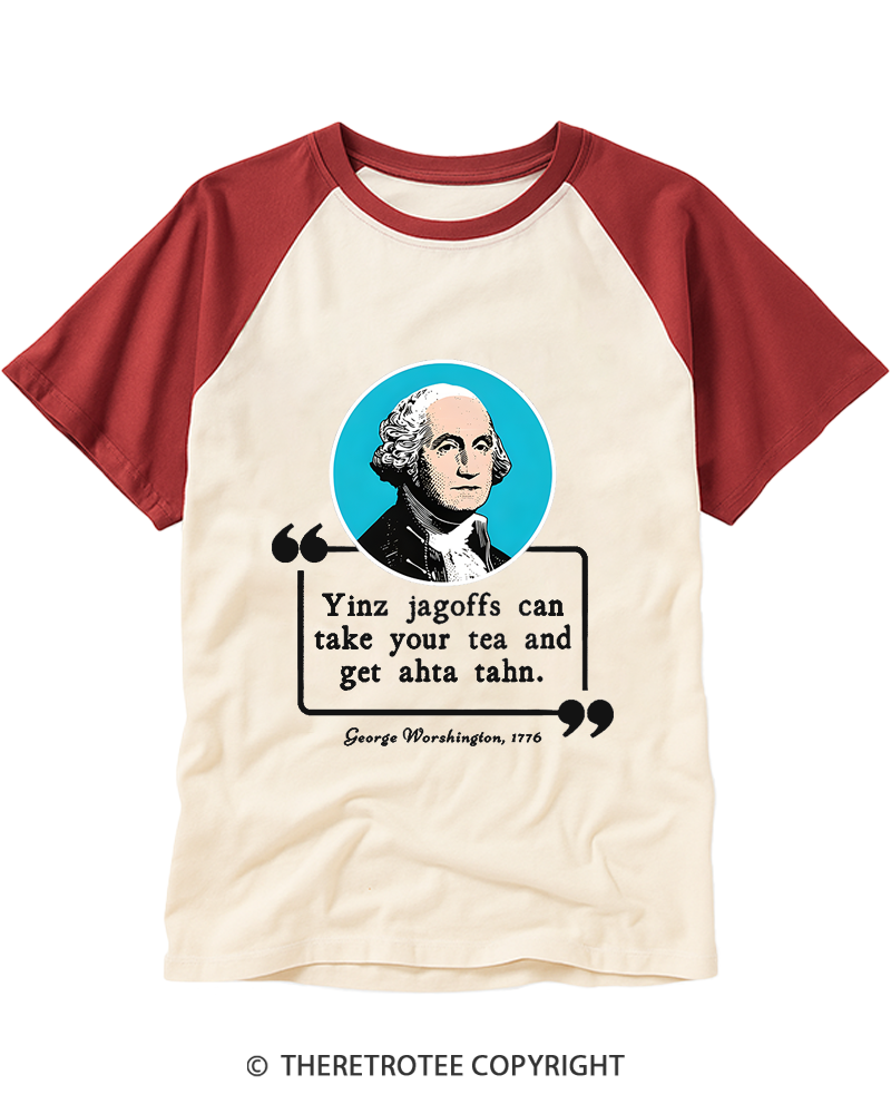 TheRetroTee George Worshington Quote Raglan Baseball T-Shirt
