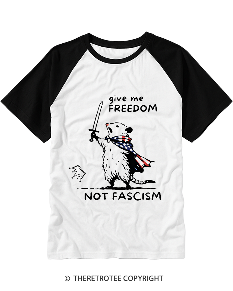 TheRetroTee Give me Freedom Raglan Baseball T-Shirt