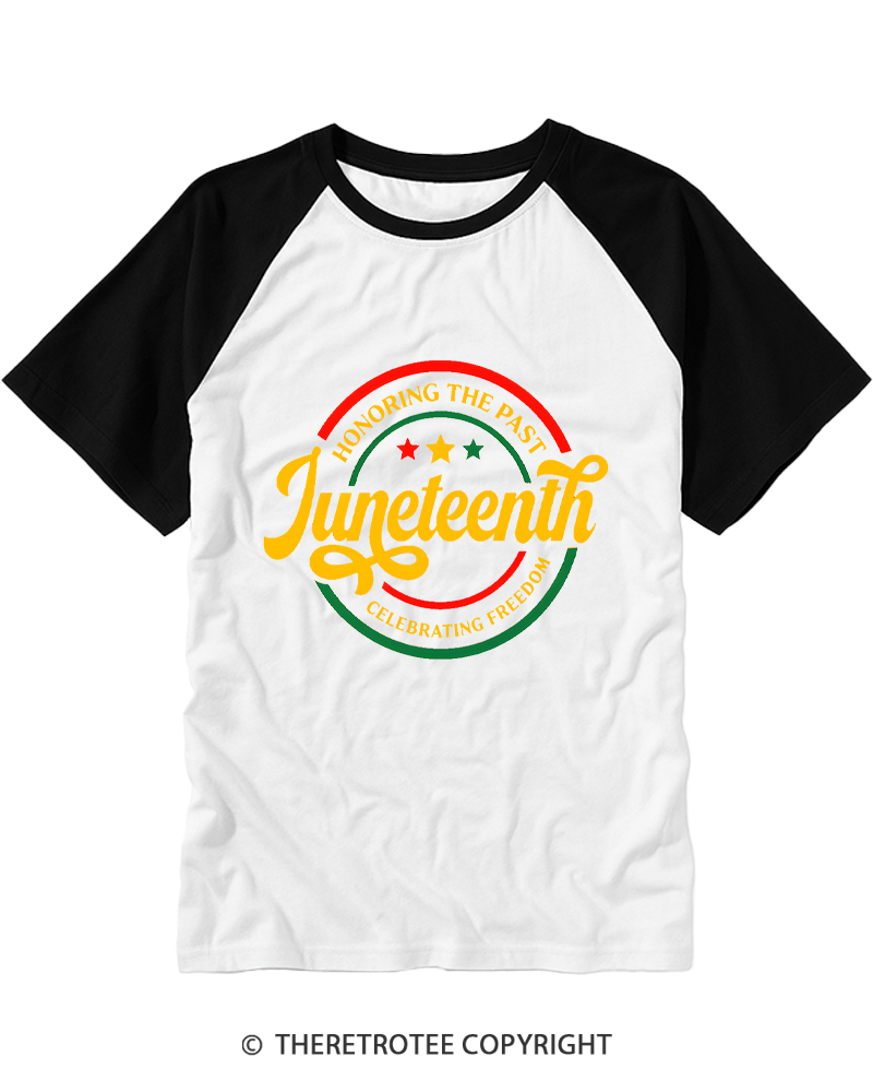 TheRetroTee Honoring The Past Celebrating Freedom Raglan Baseball T-Shirt