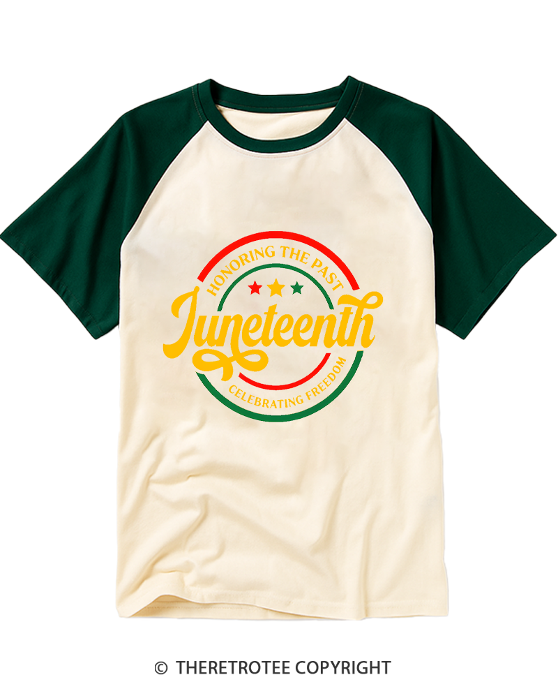 TheRetroTee Honoring The Past Celebrating Freedom Raglan Baseball T-Shirt