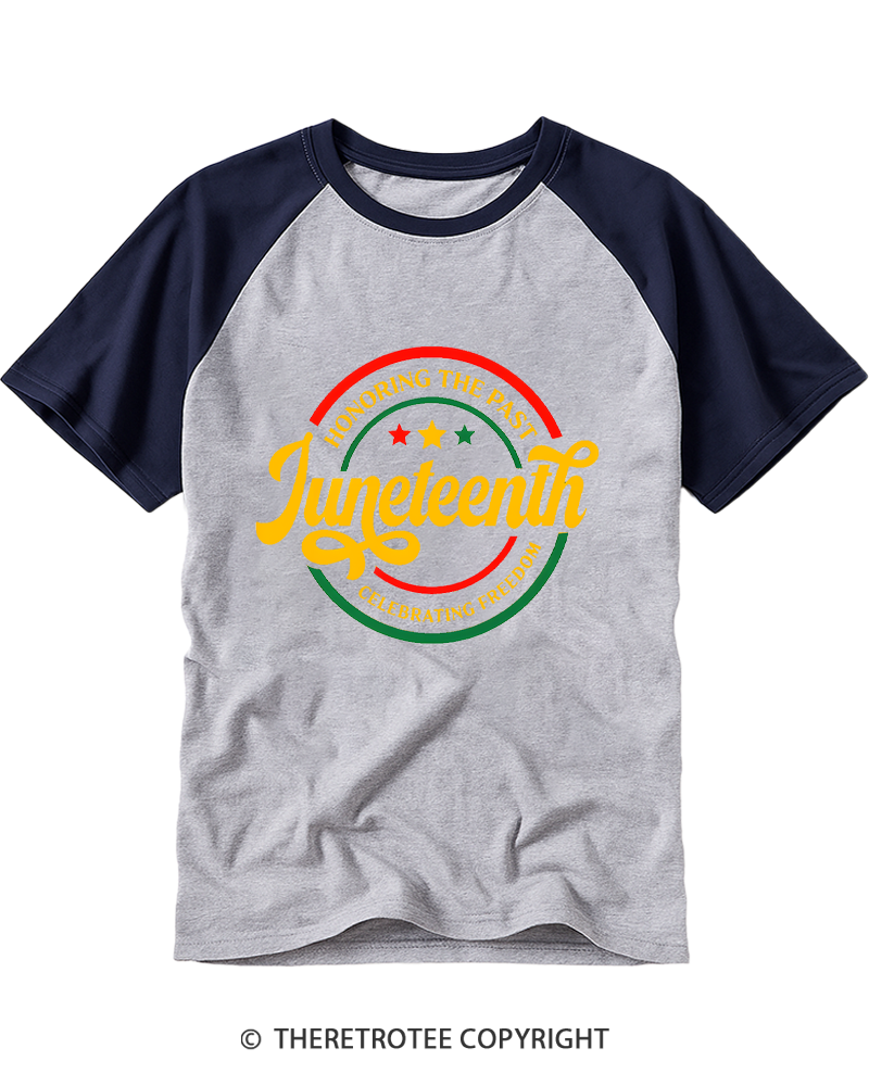 TheRetroTee Honoring The Past Celebrating Freedom Raglan Baseball T-Shirt