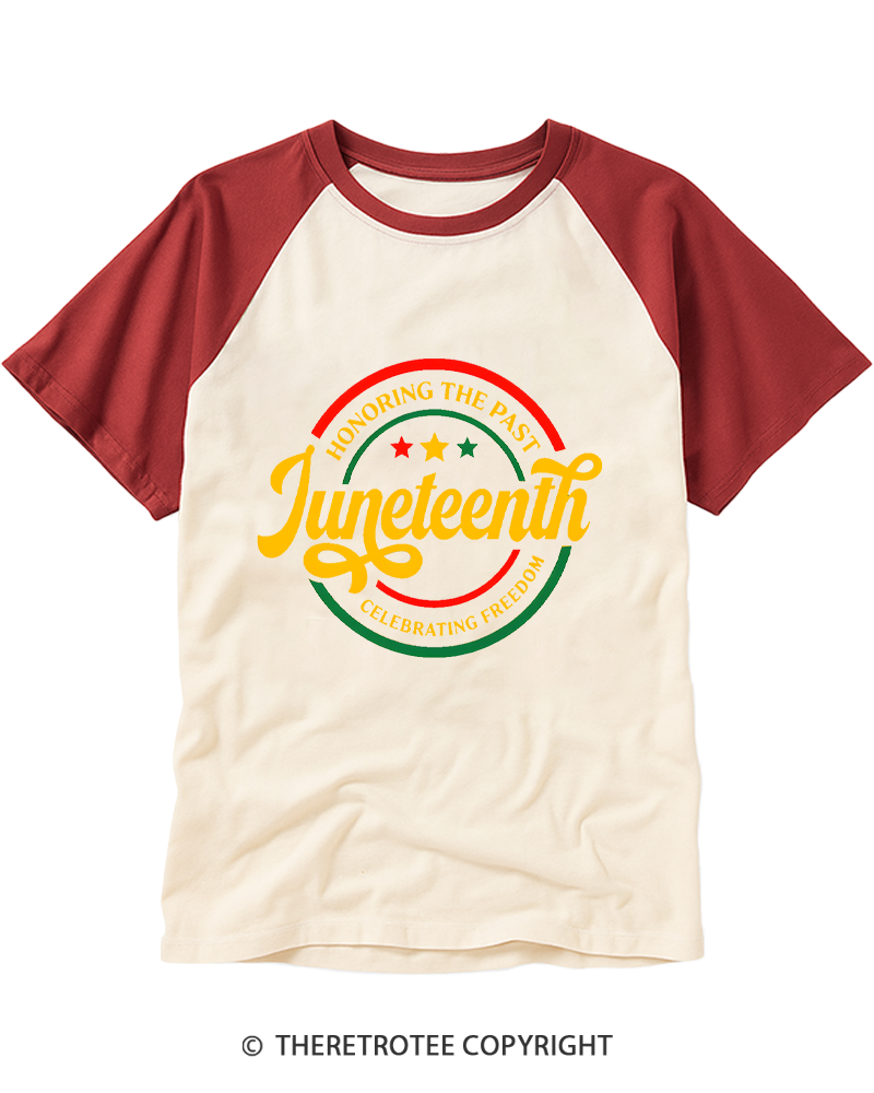 TheRetroTee Honoring The Past Celebrating Freedom Raglan Baseball T-Shirt
