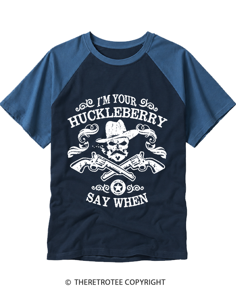 TheRetroTee I'm Your Huckleberry 1993 Raglan Baseball T-Shirt