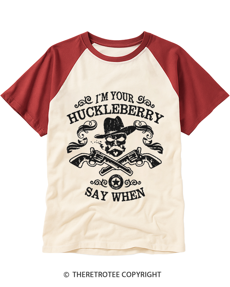 TheRetroTee I'm Your Huckleberry 1993 Raglan Baseball T-Shirt