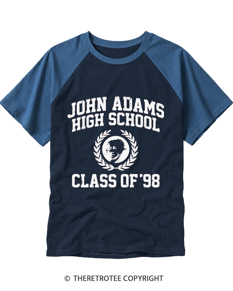 TheRetroTee John Adams High School Class of 98 Raglan Baseball T-Shirt