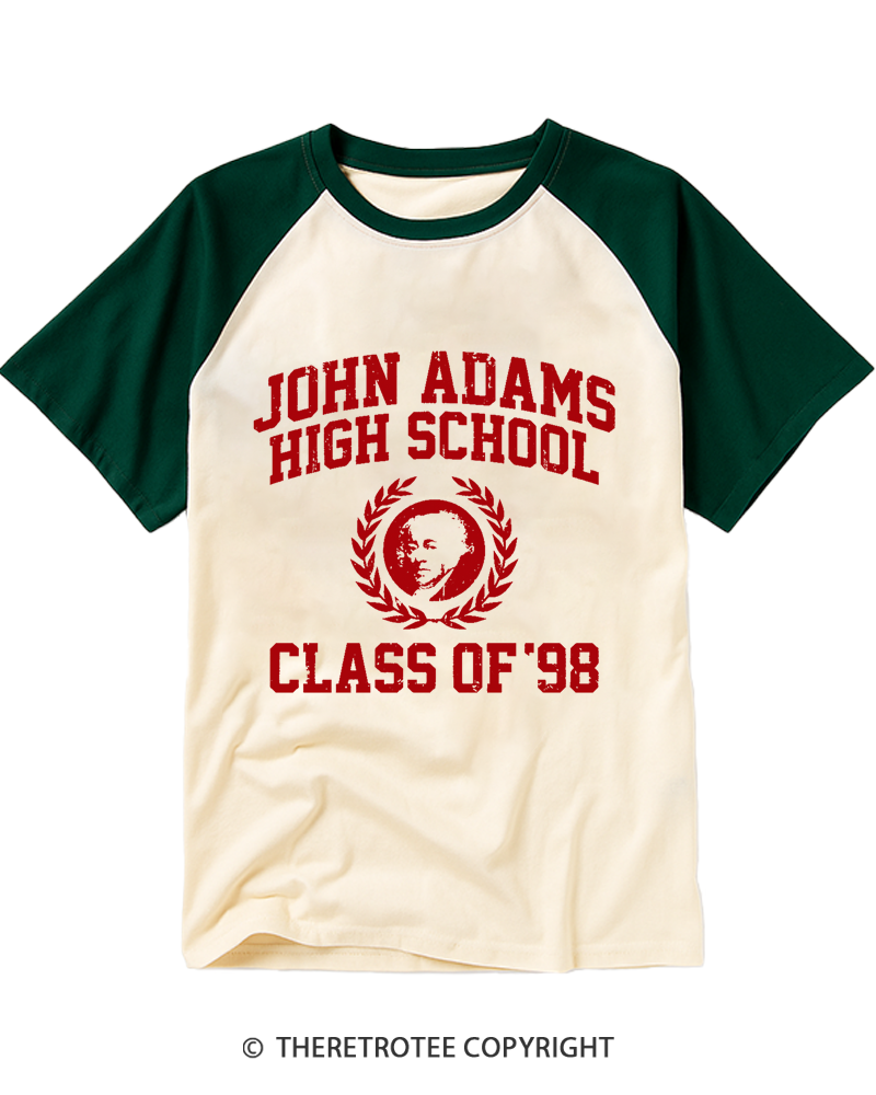 TheRetroTee John Adams High School Class of 98 Raglan Baseball T-Shirt