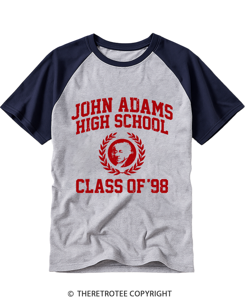 TheRetroTee John Adams High School Class of 98 Raglan Baseball T-Shirt