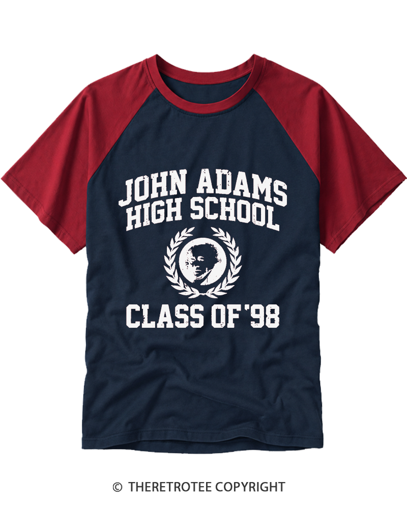 TheRetroTee John Adams High School Class of 98 Raglan Baseball T-Shirt