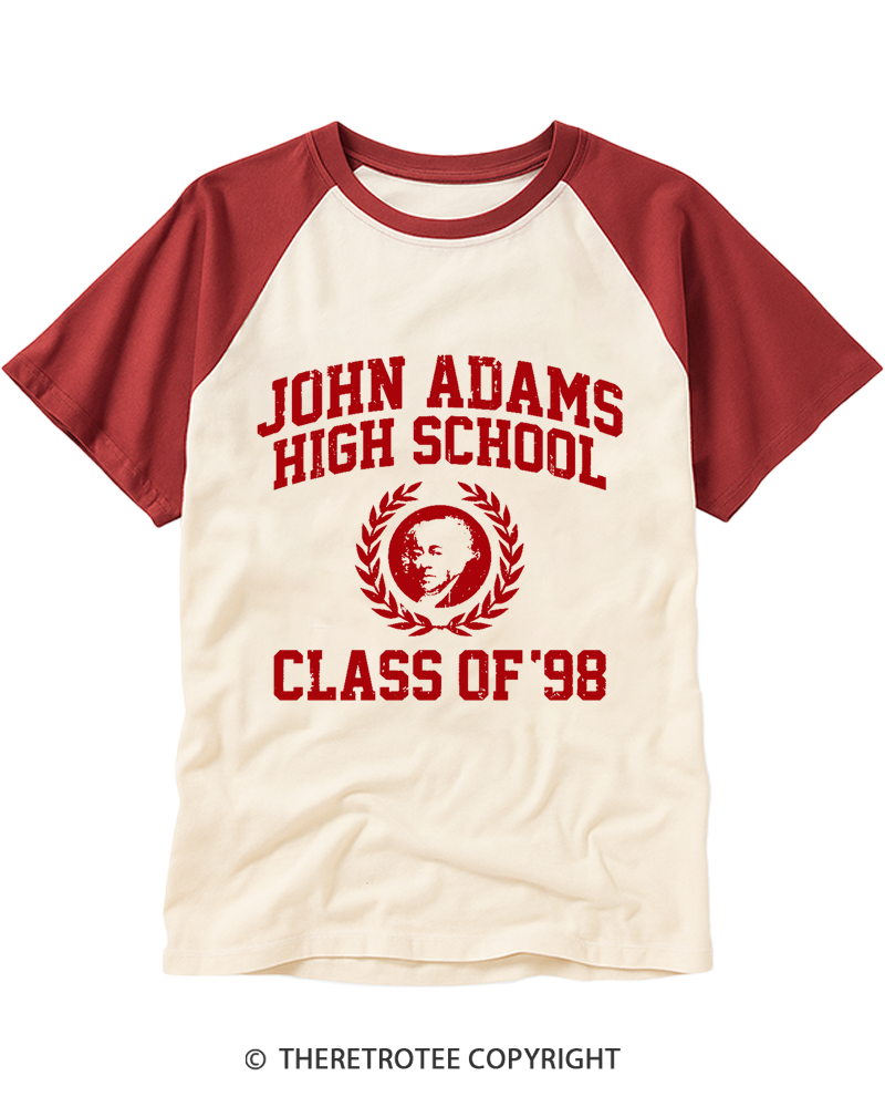 TheRetroTee John Adams High School Class of 98 Raglan Baseball T-Shirt