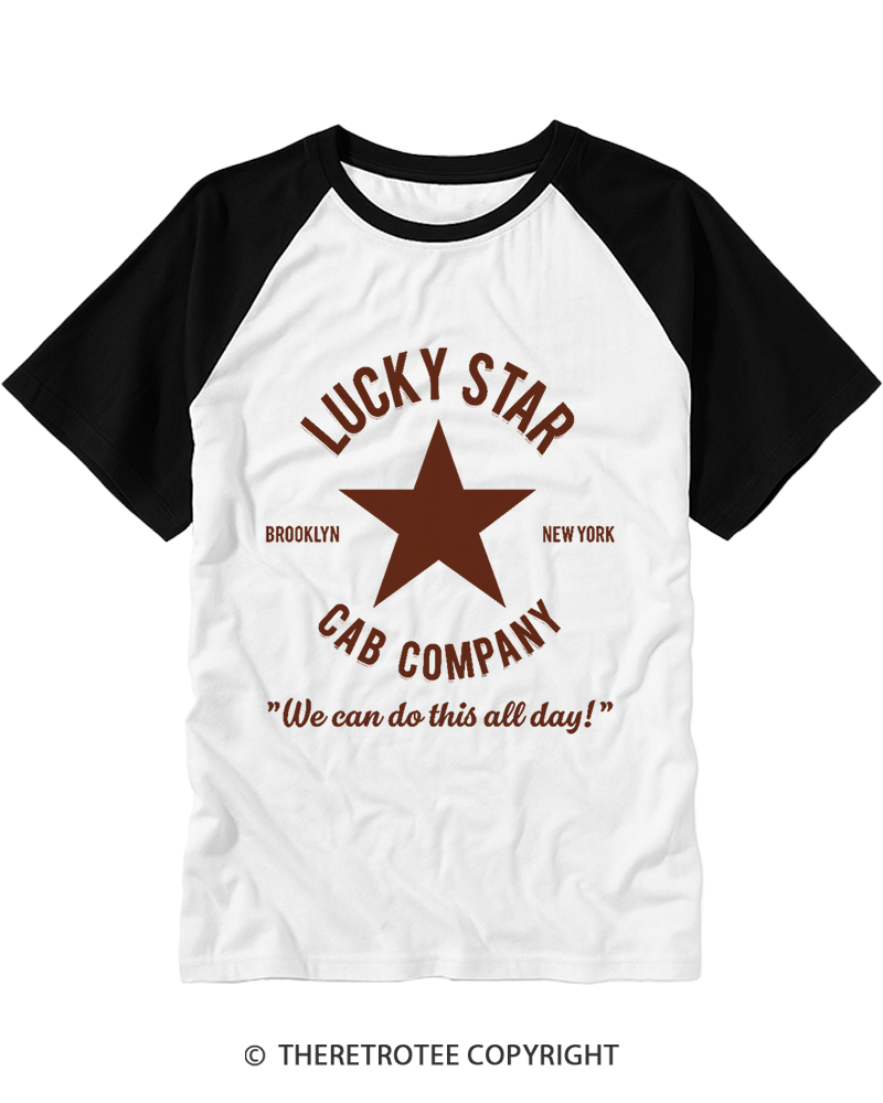 TheRetroTee Lucky Star Cab Company Raglan Baseball T-Shirt