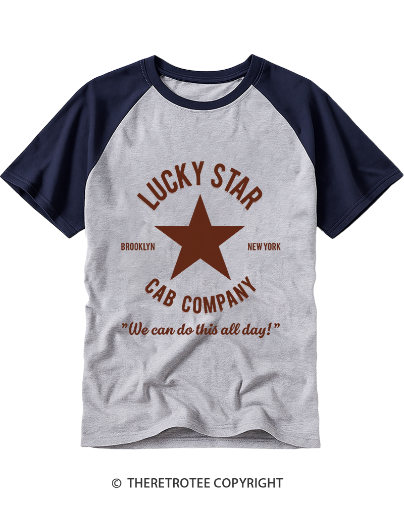 TheRetroTee Lucky Star Cab Company Raglan Baseball T-Shirt