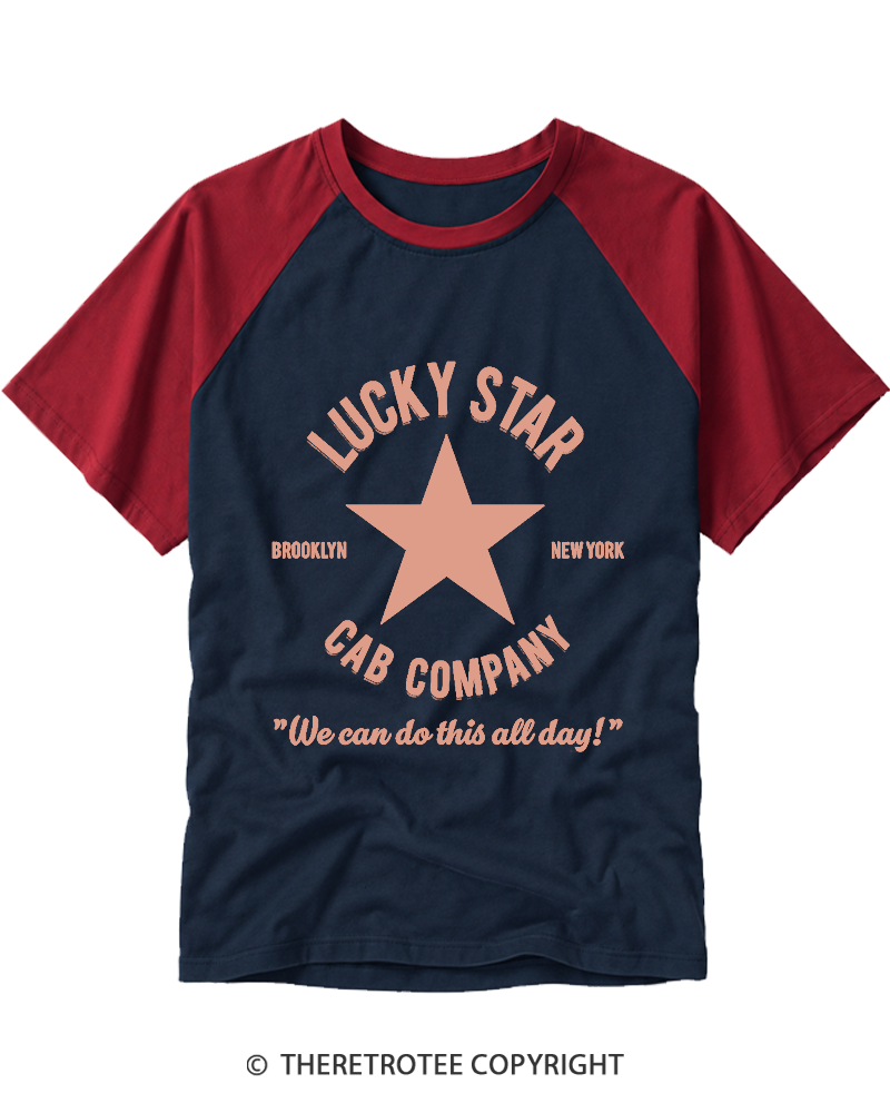 TheRetroTee Lucky Star Cab Company Raglan Baseball T-Shirt