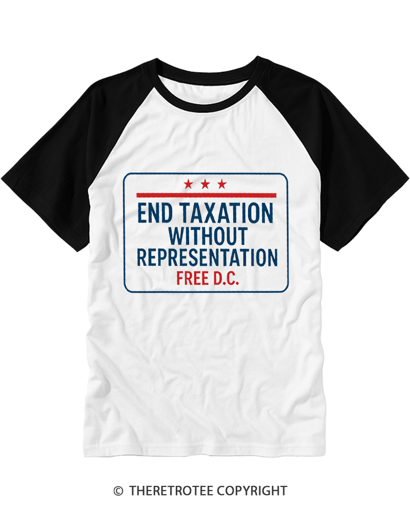 TheRetroTee No Taxation Without Representation 1776 Raglan Baseball T-Shirt