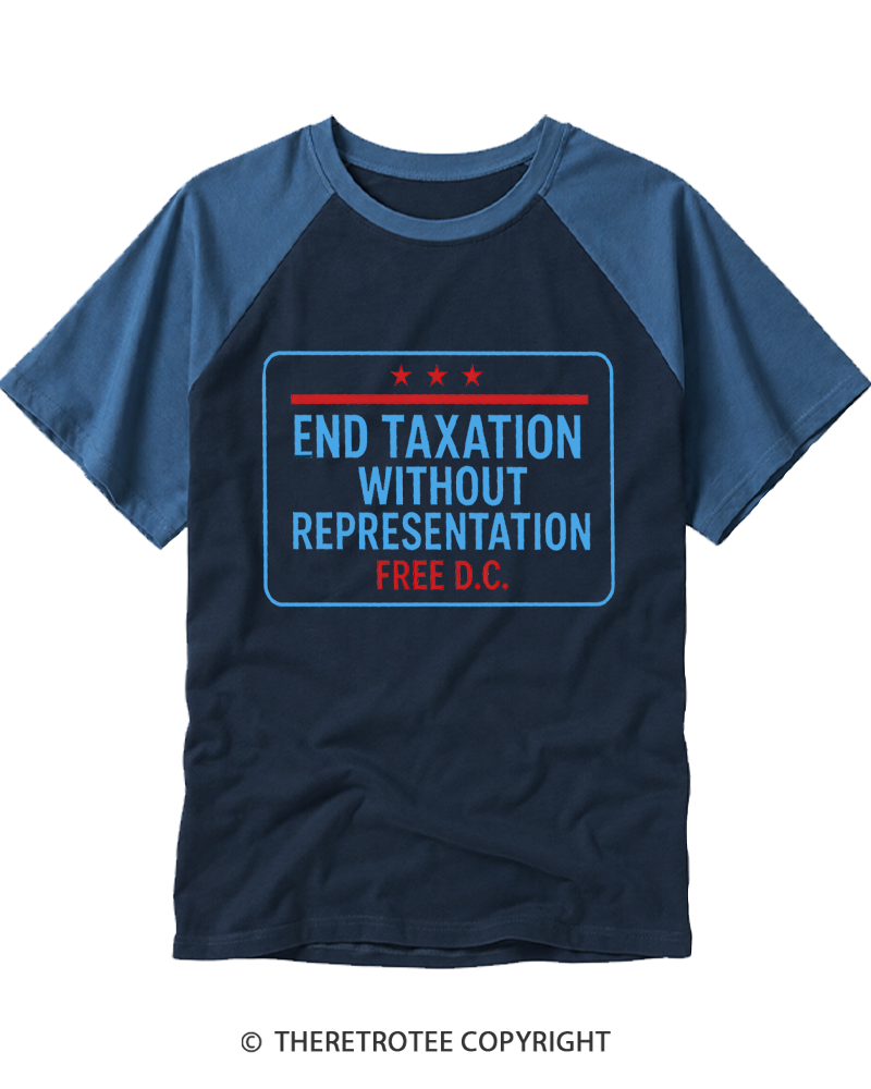 TheRetroTee No Taxation Without Representation 1776 Raglan Baseball T-Shirt