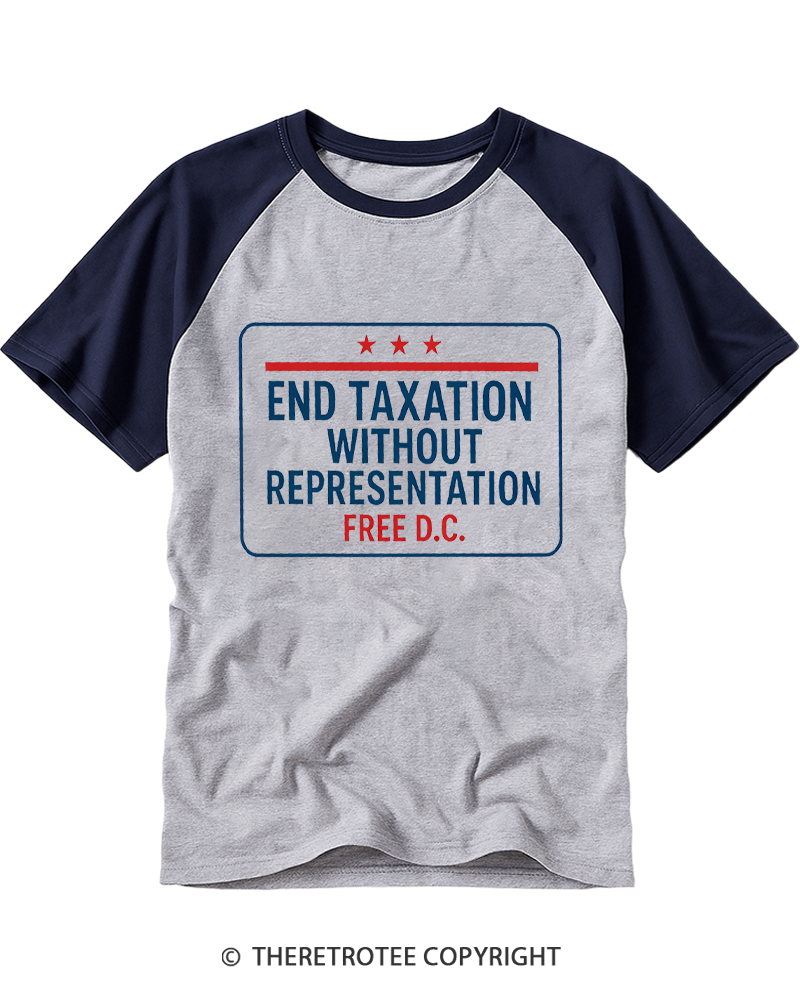 TheRetroTee No Taxation Without Representation 1776 Raglan Baseball T-Shirt