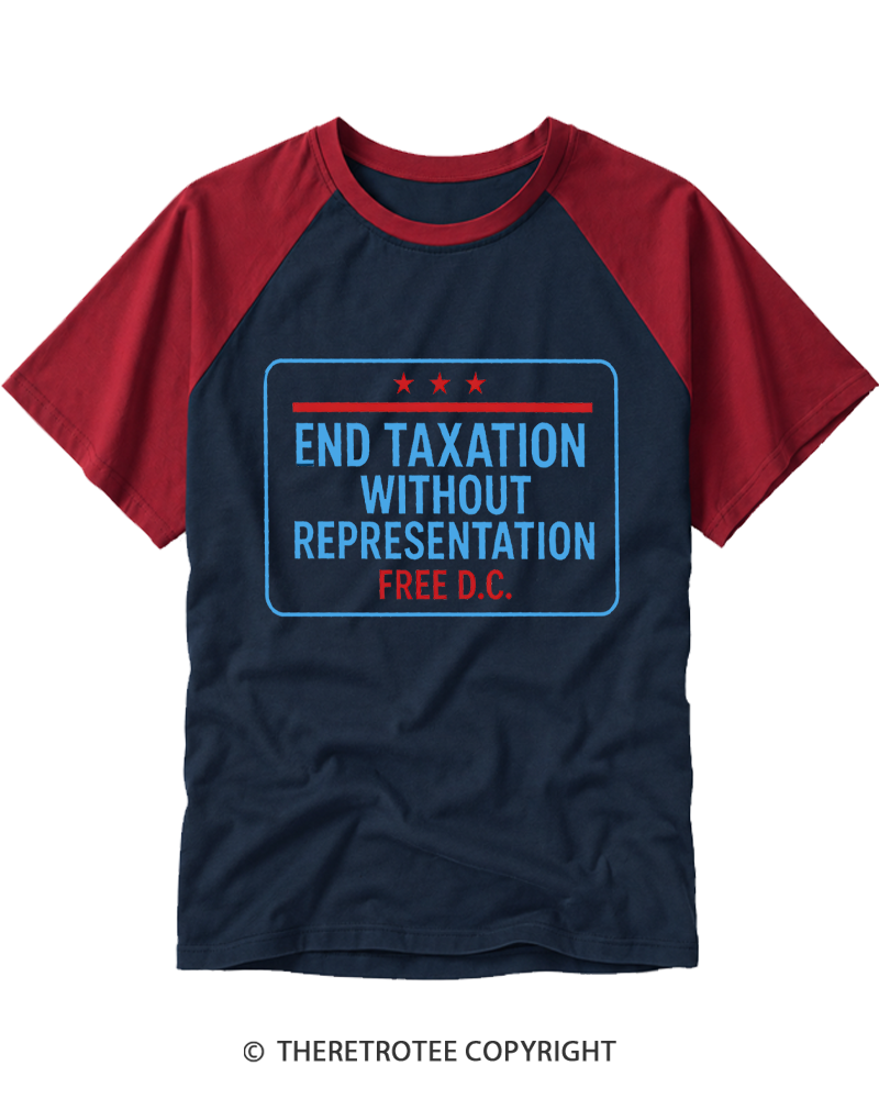 TheRetroTee No Taxation Without Representation 1776 Raglan Baseball T-Shirt