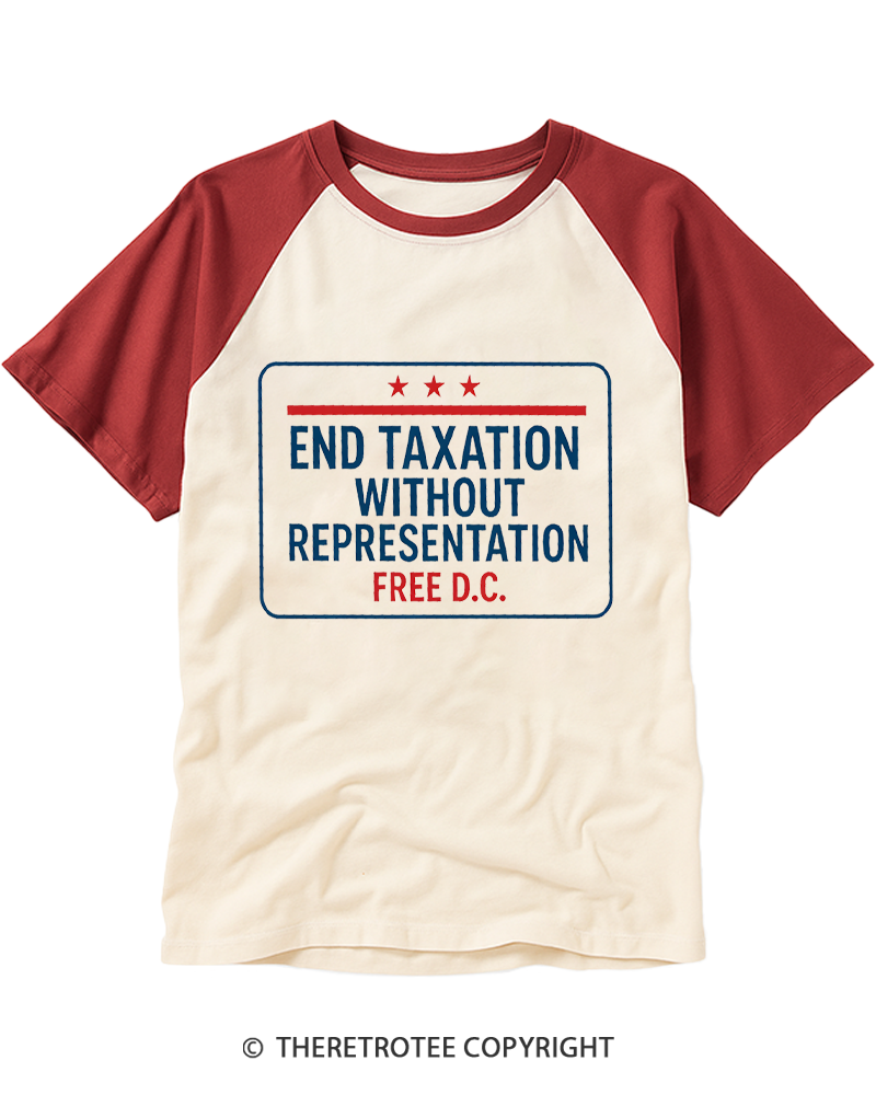 TheRetroTee No Taxation Without Representation 1776 Raglan Baseball T-Shirt