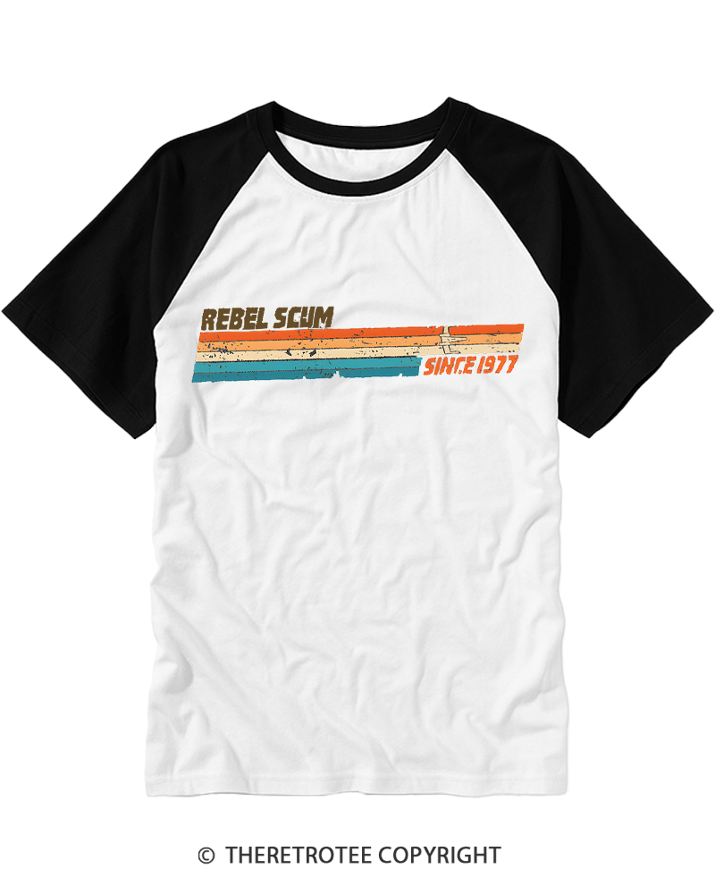 TheRetroTee Rebel Scum Leftist 1977 Raglan Baseball T-Shirt