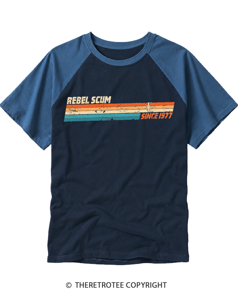 TheRetroTee Rebel Scum Leftist 1977 Raglan Baseball T-Shirt